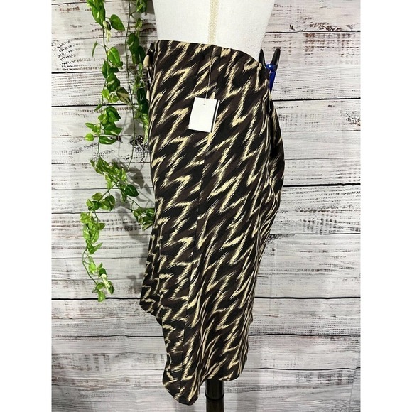 Sherry Taylor skirt size Small Brown Khaki Bias Knee A Line Church Career Casual - Picture 7 of 9